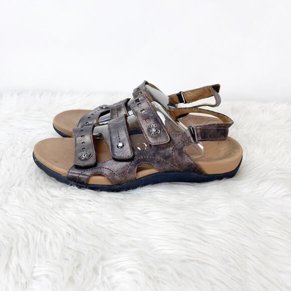 Rockport 8.5 Womens Brown Metallic Leather Gladiator Comfort Sandals - Picture 4 of 10
